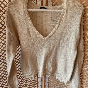 Tan V-Neck Sweater